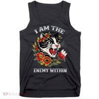 I Am The Enemy Within Cat Kamala Harris 2024 Merch Tank Top thumb 0