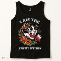 I Am The Enemy Within Cat Kamala Harris 2024 Merch Tank Top thumb 2