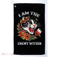 I Am The Enemy Within Cat Kamala Harris 2024 Merch Golf Towel thumb 0