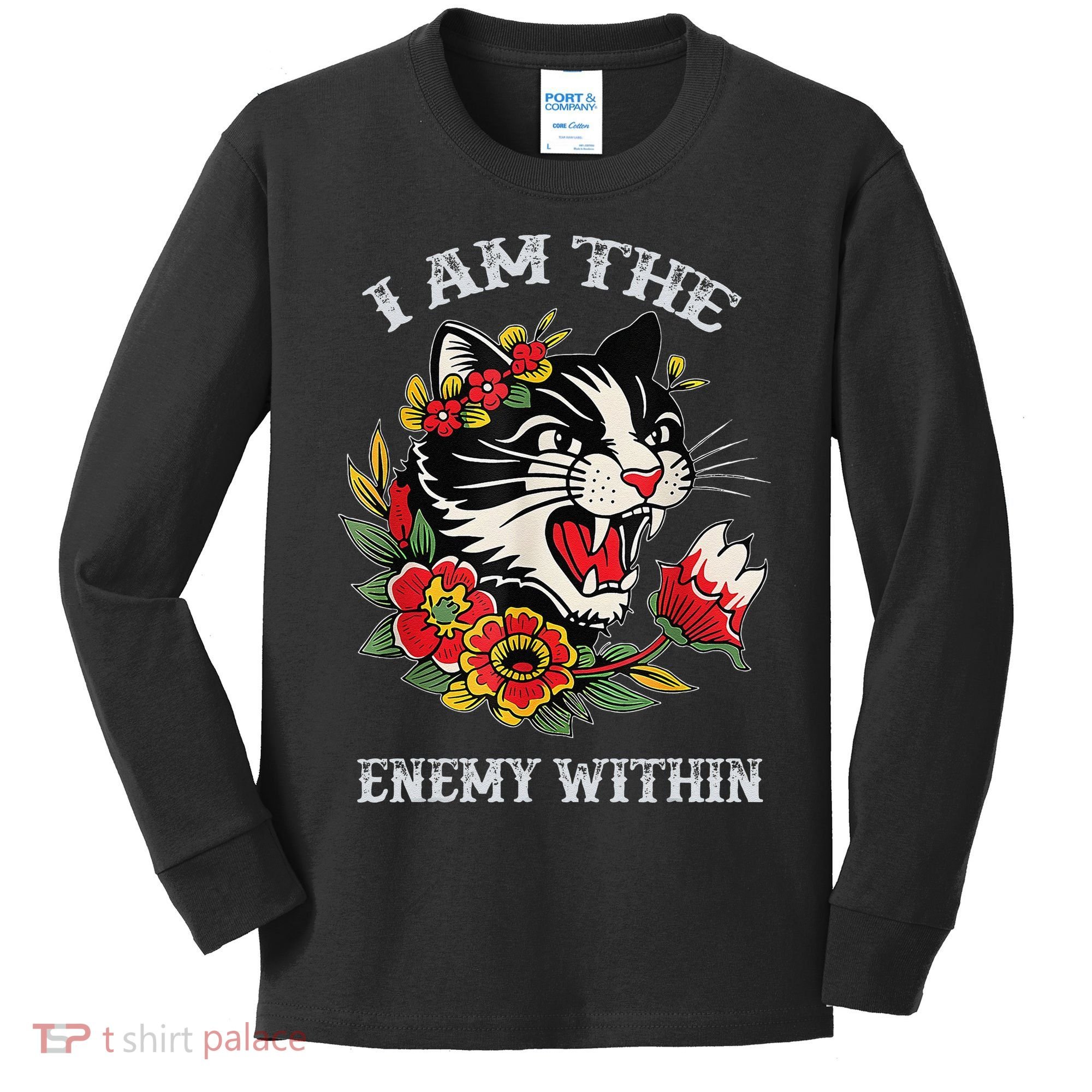 I Am The Enemy Within Cat Kamala Harris 2024 Merch Kids Long Sleeve Shirt