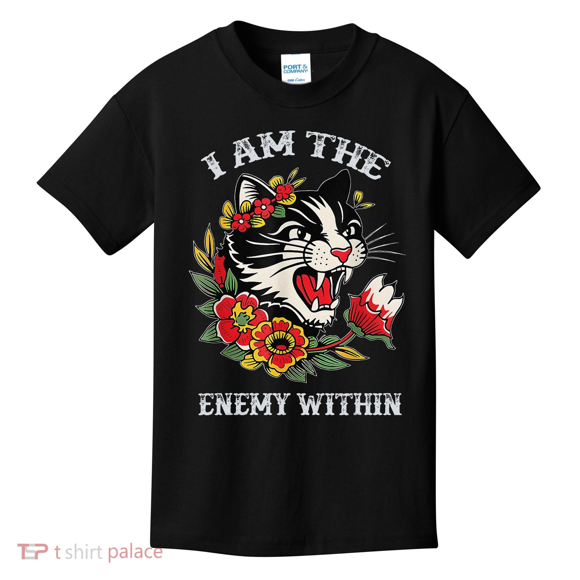 I Am The Enemy Within Cat Kamala Harris 2024 Merch Kids T-Shirt
