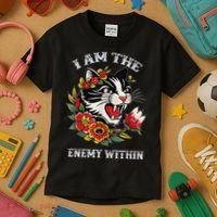 I Am The Enemy Within Cat Kamala Harris 2024 Merch Kids T-Shirt thumb 3