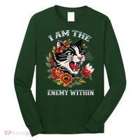 I Am The Enemy Within Cat Kamala Harris 2024 Merch Long Sleeve Shirt thumb 0
