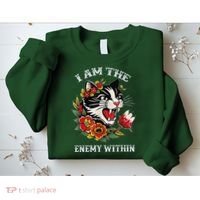 I Am The Enemy Within Cat Kamala Harris 2024 Merch Sweatshirt thumb 2