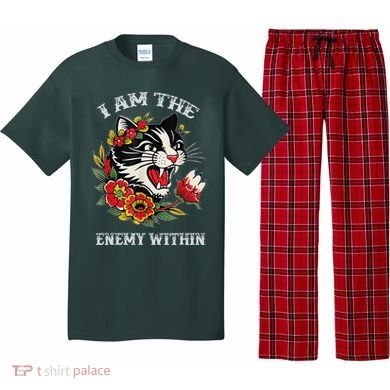 I Am The Enemy Within Cat Kamala Harris 2024 Merch Pajama Set