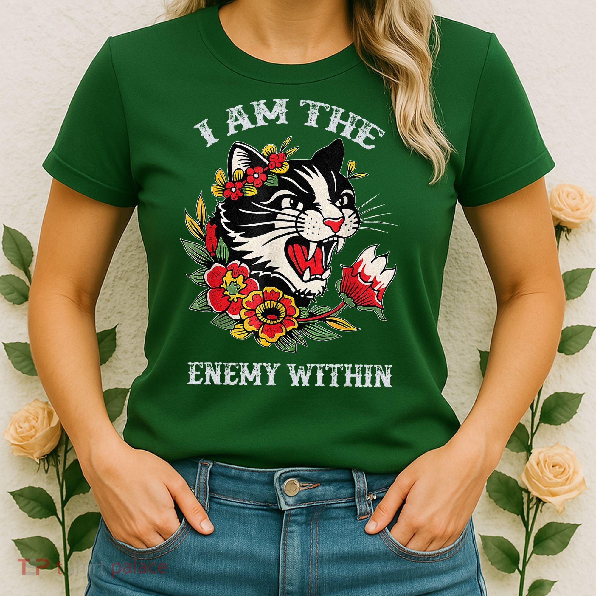 I Am The Enemy Within Cat Kamala Harris 2024 Merch Women's T-Shirt