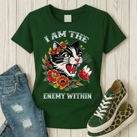 I Am The Enemy Within Cat Kamala Harris 2024 Merch Women's T-Shirt thumb 3