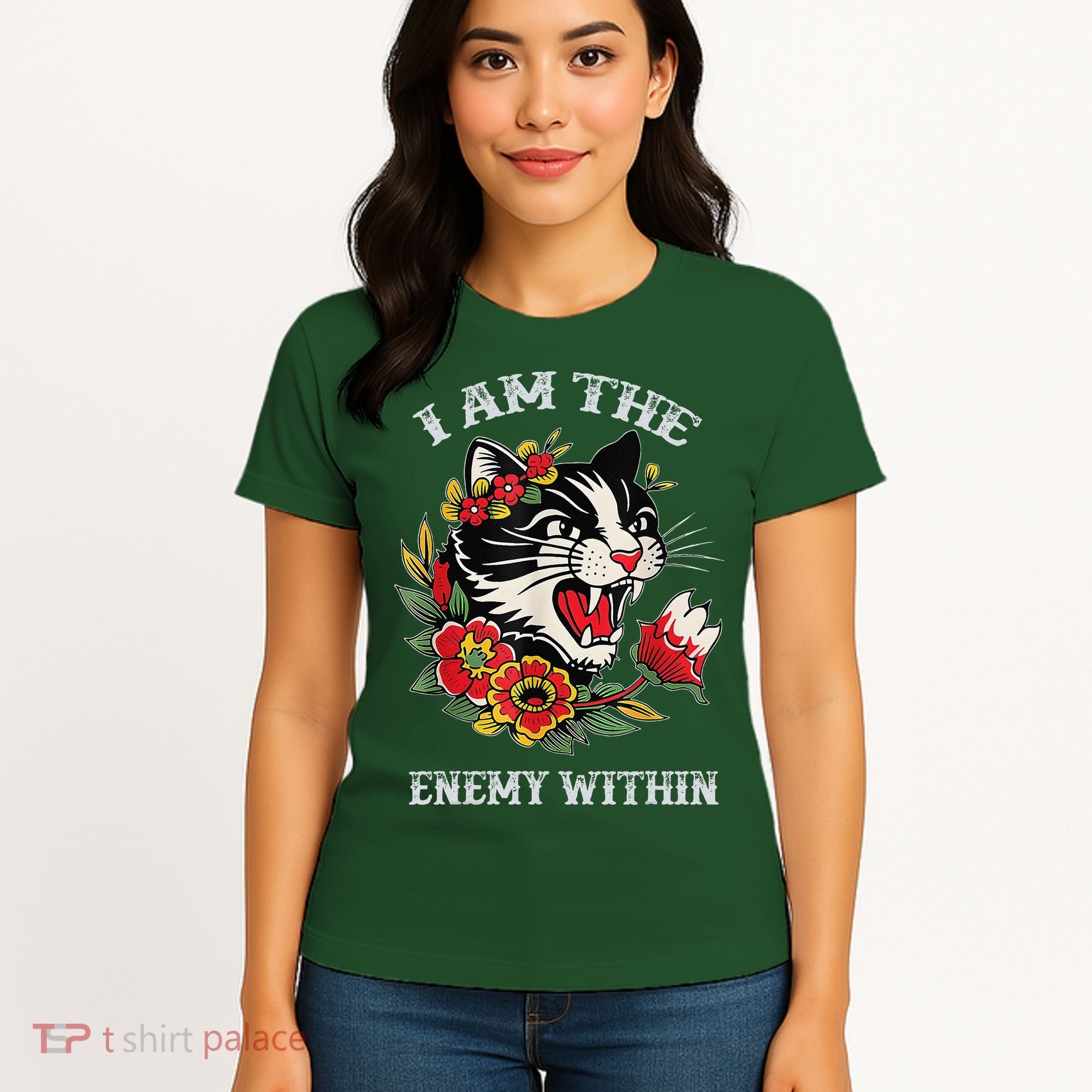 I Am The Enemy Within Cat Kamala Harris 2024 Merch Women's T-Shirt