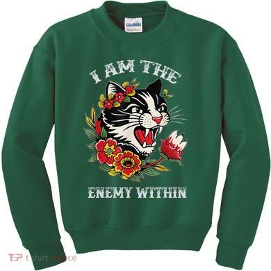 I Am The Enemy Within Cat Kamala Harris 2024 Merch Kids Sweatshirt