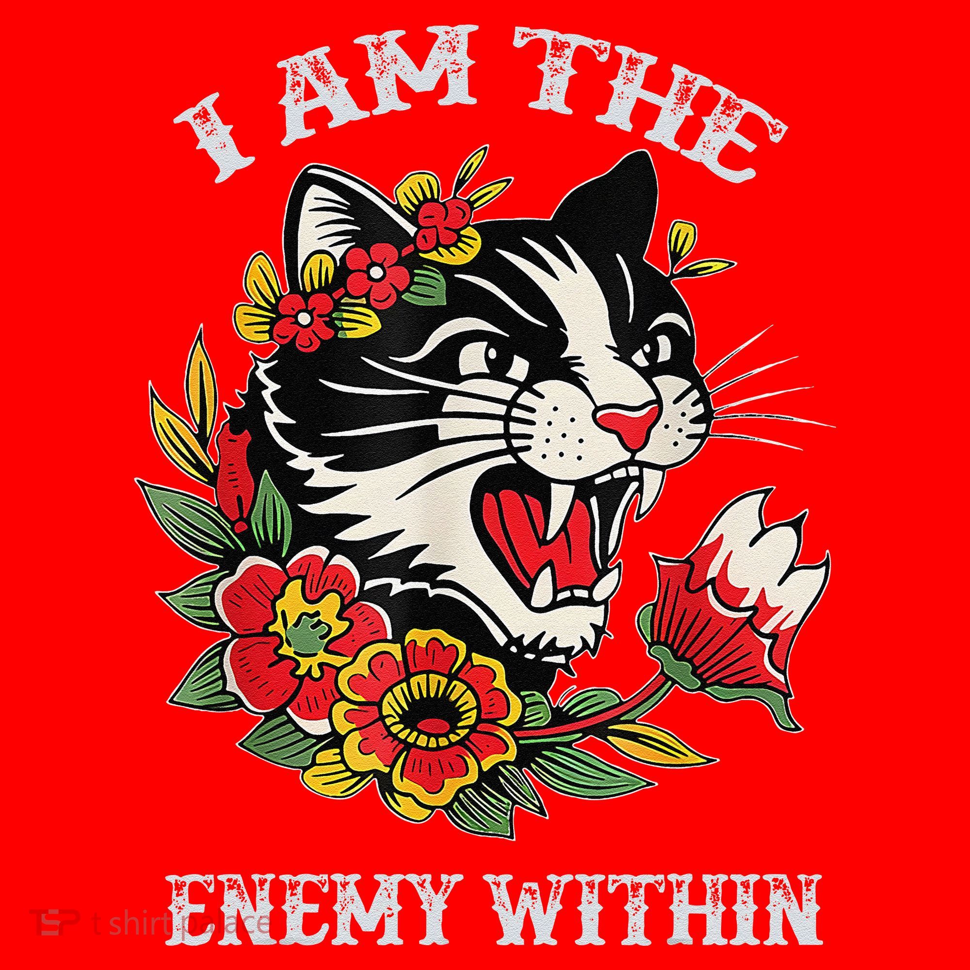 I Am The Enemy Within Cat Kamala Harris 2024 Merch Santa Hat