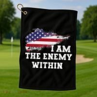 I Am The Enemy Within Golf Towel thumb 1