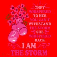 I Am The Storm Fight Breast Cancer Awareness Quote Santa Hat thumb 1