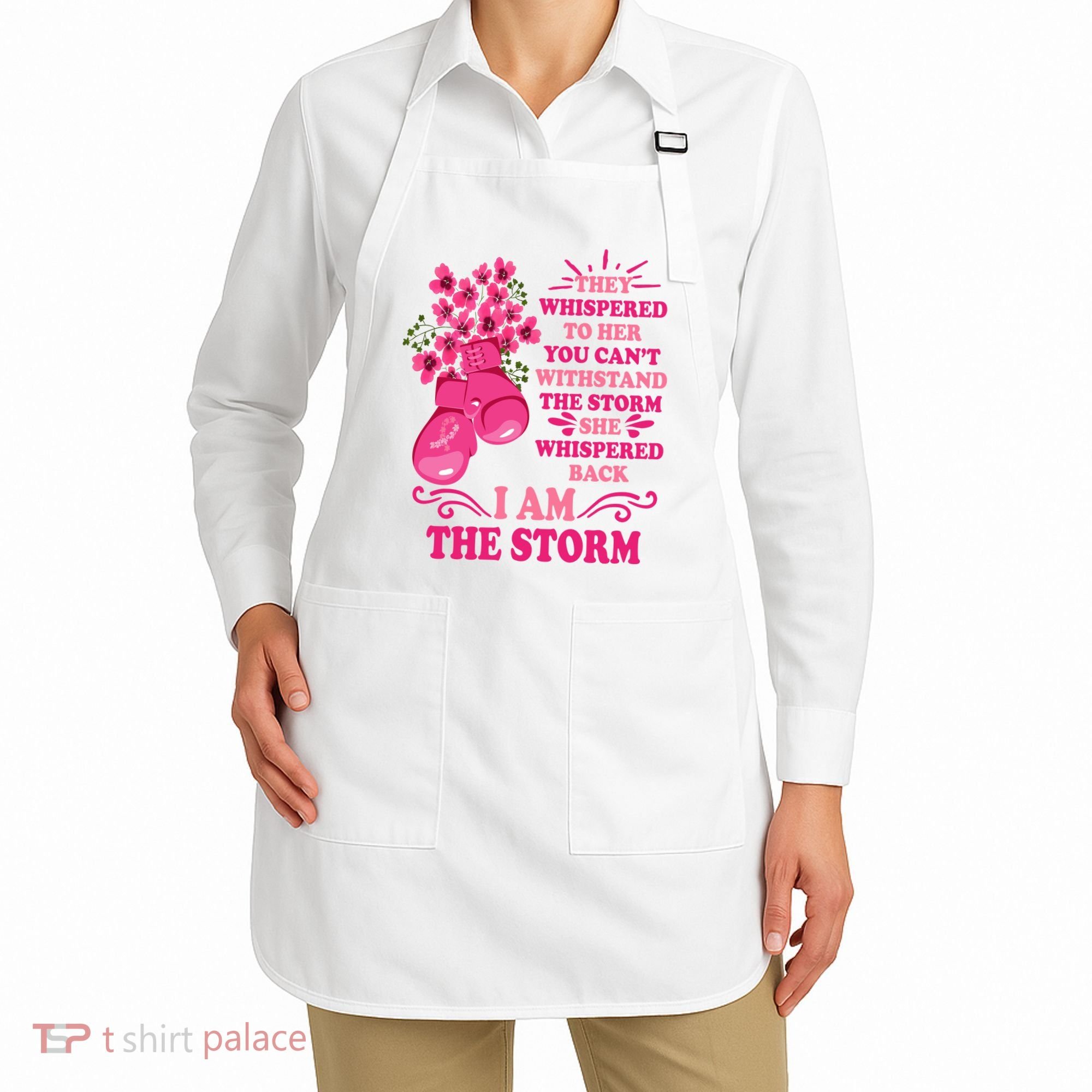 I Am The Storm Fight Breast Cancer Awareness Quote Apron