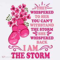 I Am The Storm Fight Breast Cancer Awareness Quote Baby Bodysuit thumb 2