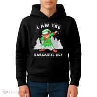 I Am The Sarcastic Elf Kids Hoodie thumb 4