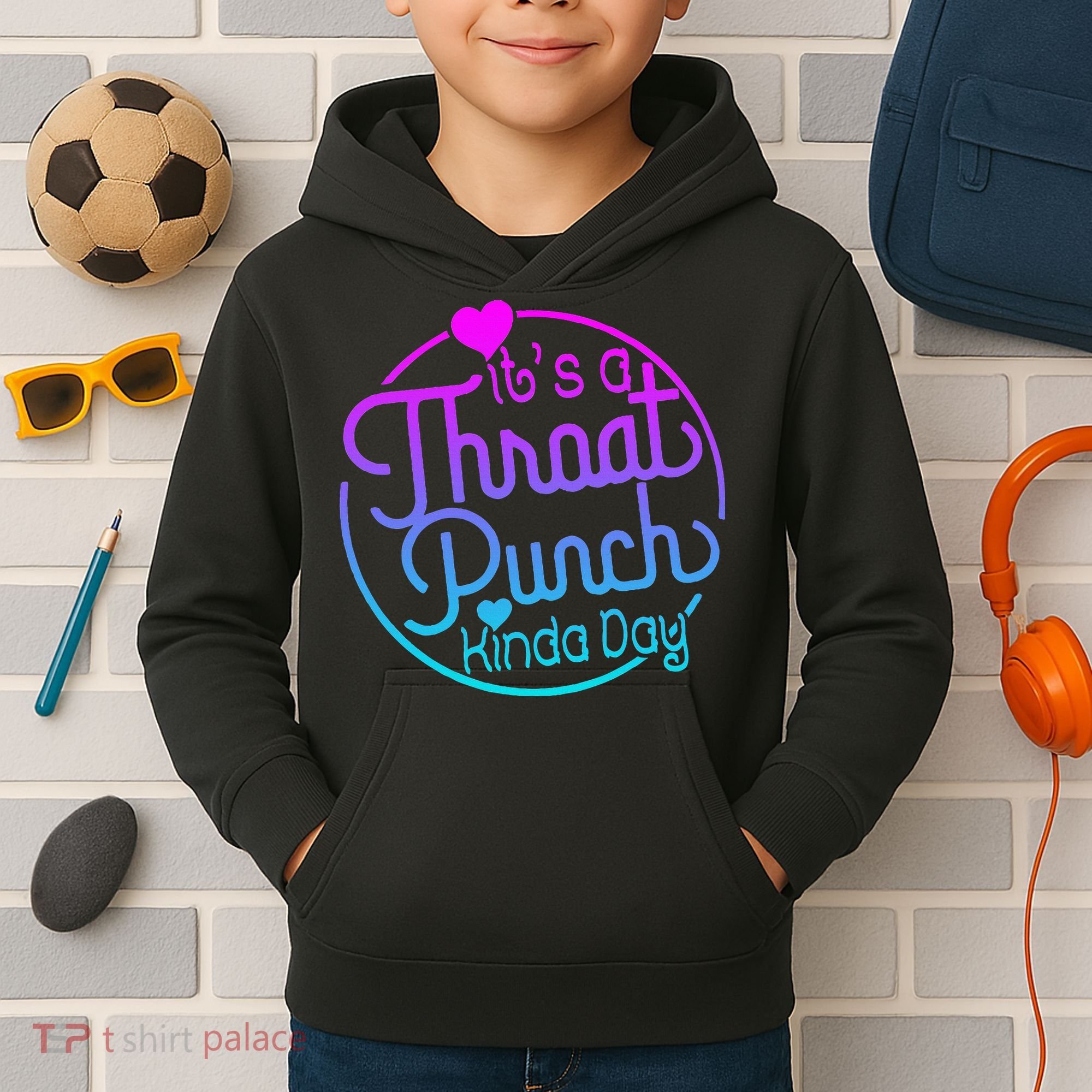ItS A Throat Punch Kind Of Day Kids Hoodie