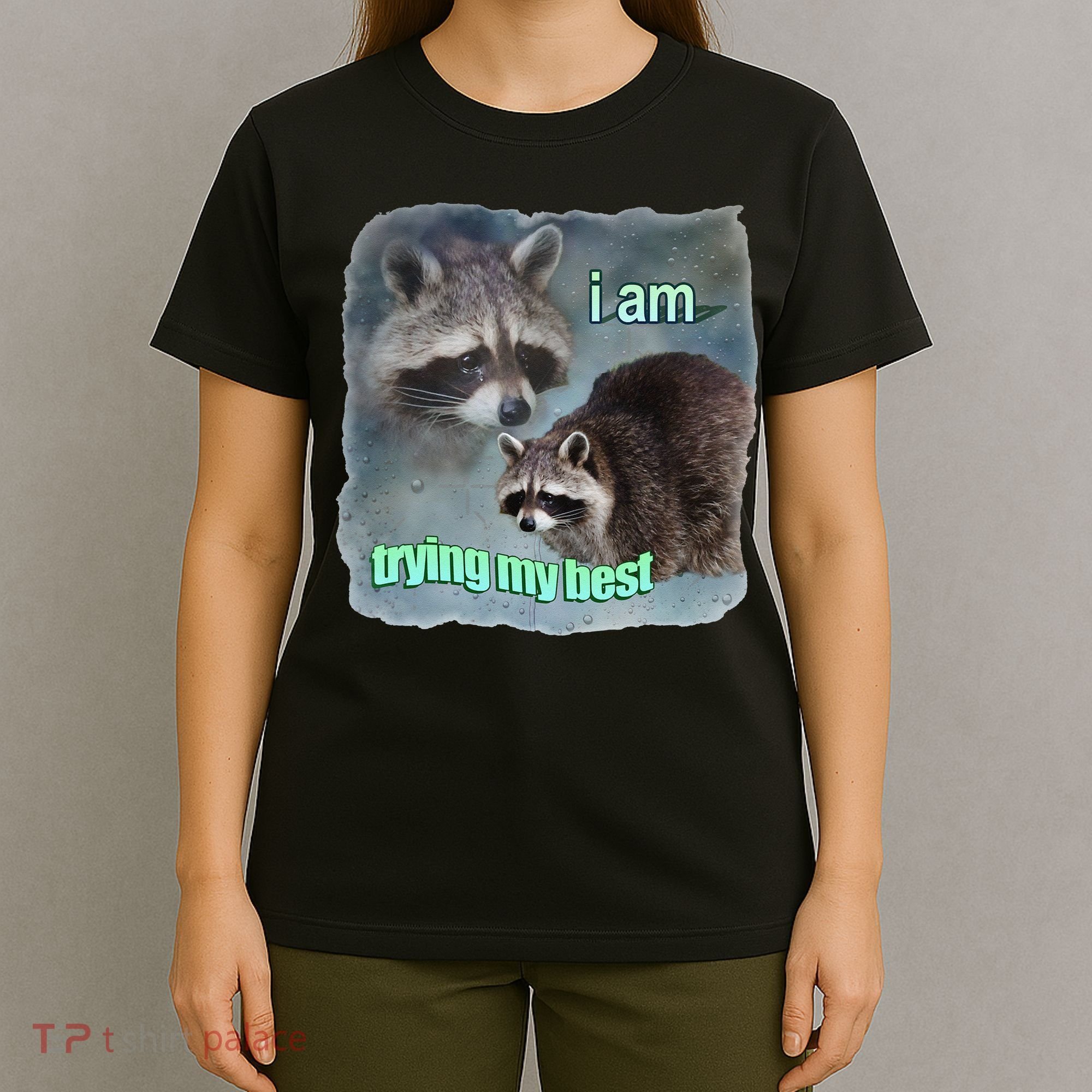 I Am Trying My Best Raccoon Meme T-Shirt
