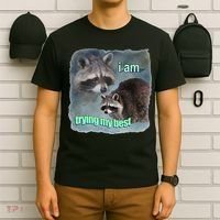I Am Trying My Best Raccoon Meme T-Shirt thumb 6