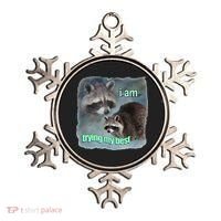 I Am Trying My Best Raccoon Meme Ornament thumb 0