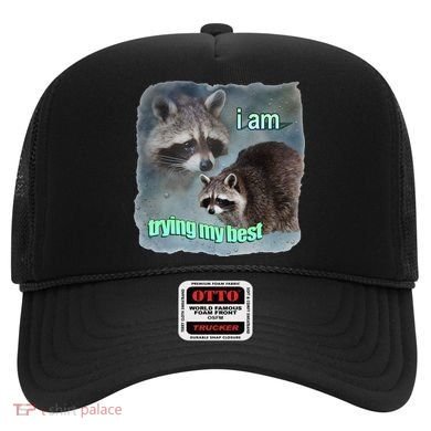 I Am Trying My Best Raccoon Meme Hat