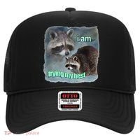 I Am Trying My Best Raccoon Meme Hat thumb 0