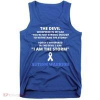 I Am The Storm Autism Warrior Autism Awareness Tank Top thumb 0