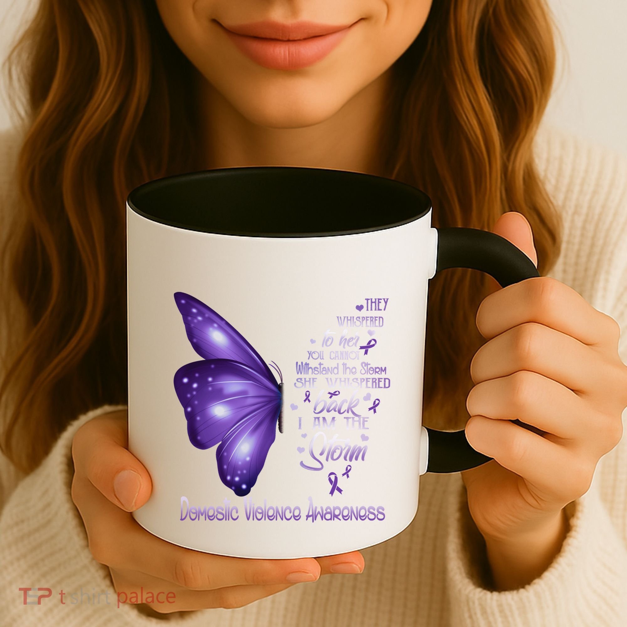 I Am The Storm Domestic Violence Awareness Butterfly Gift Coffee Mug