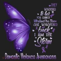 I Am The Storm Domestic Violence Awareness Butterfly Gift Beanie thumb 2