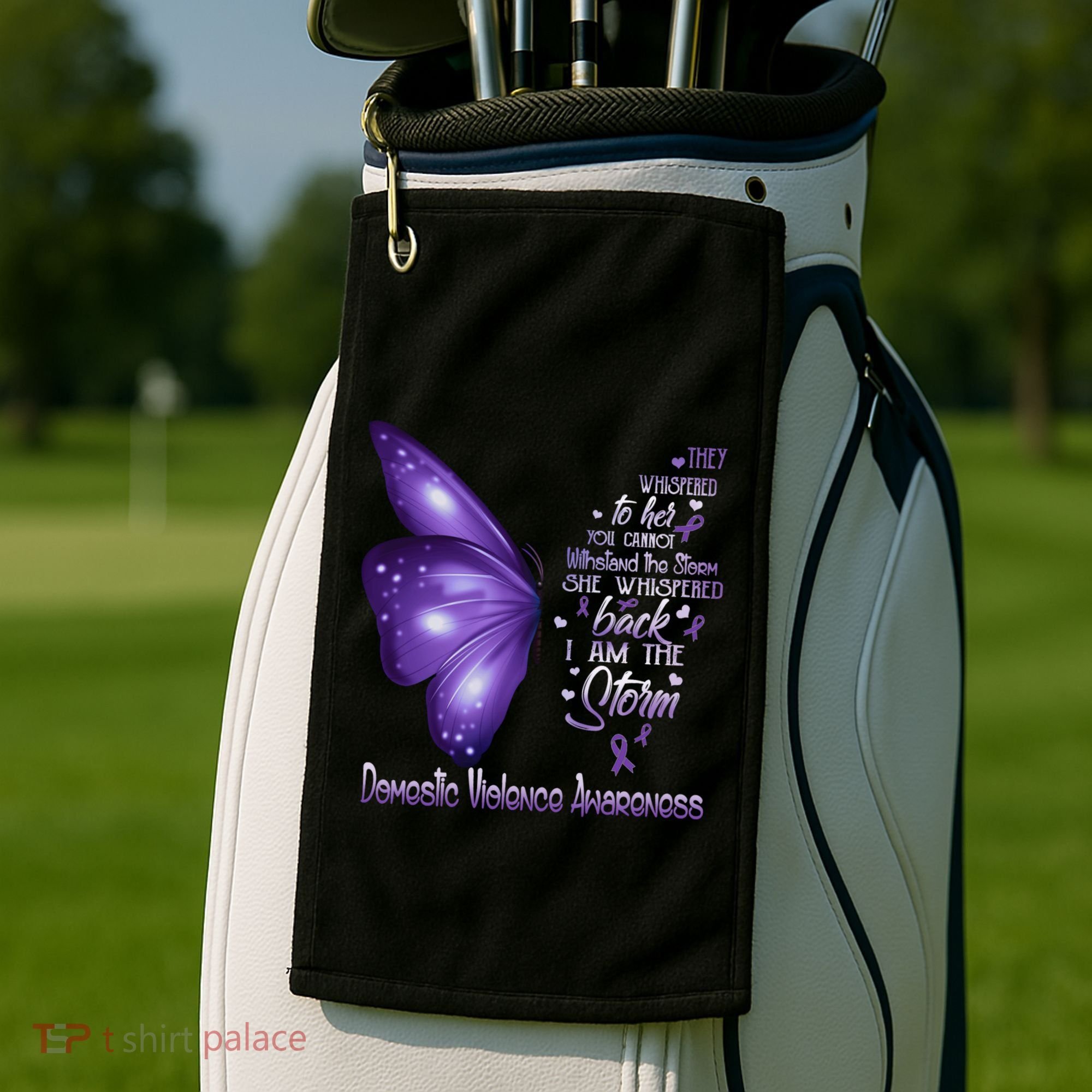 I Am The Storm Domestic Violence Awareness Butterfly Gift Golf Towel