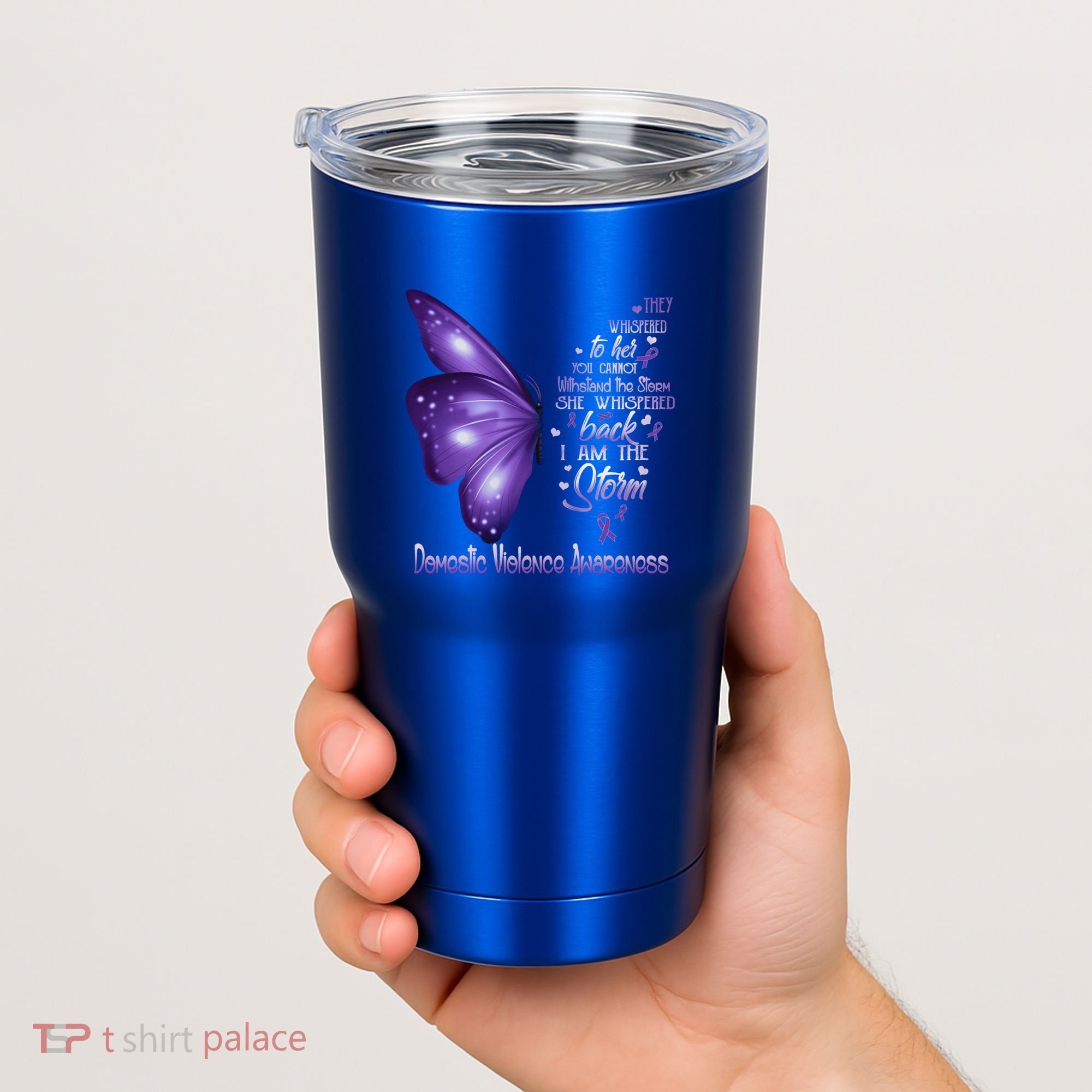I Am The Storm Domestic Violence Awareness Butterfly Gift Tumbler