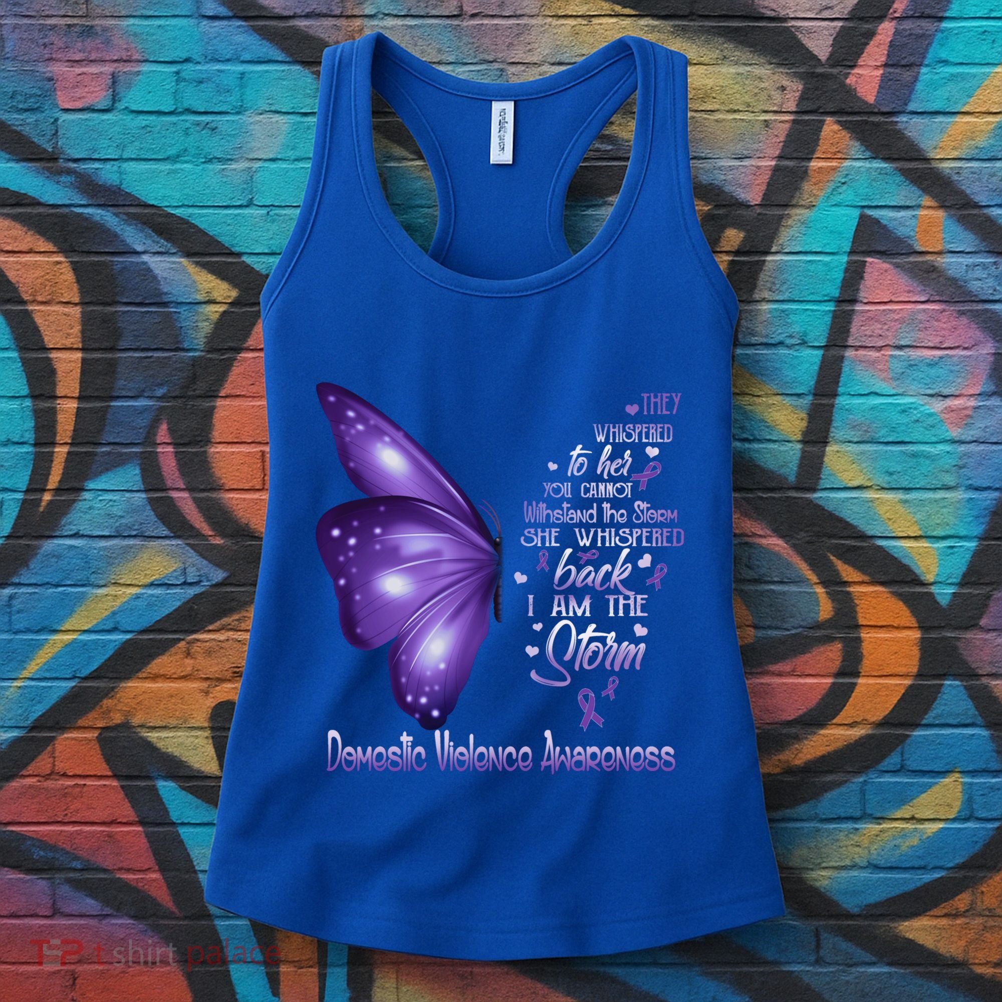 I Am The Storm Domestic Violence Awareness Butterfly Gift Women's Tank Top