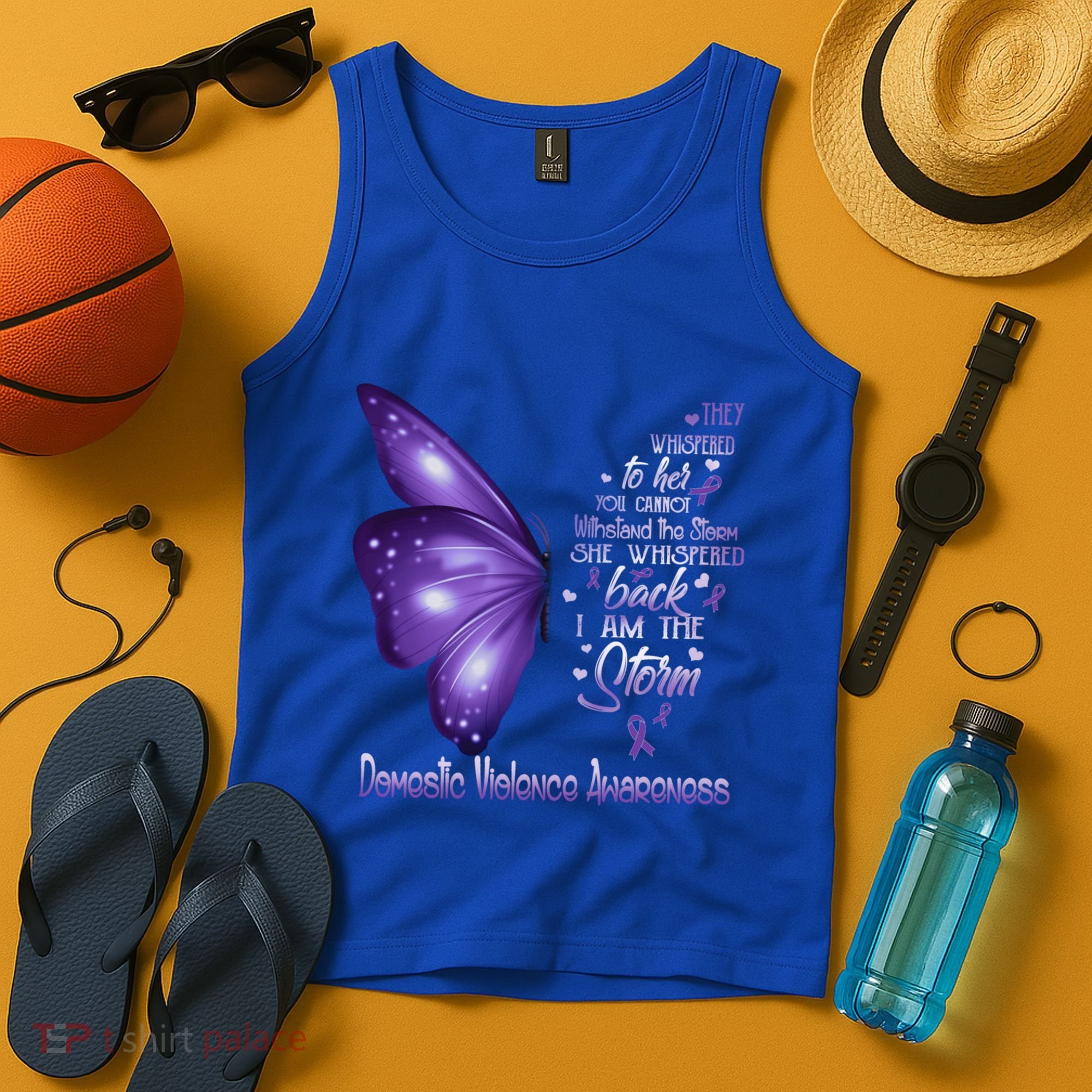 I Am The Storm Domestic Violence Awareness Butterfly Gift Tank Top