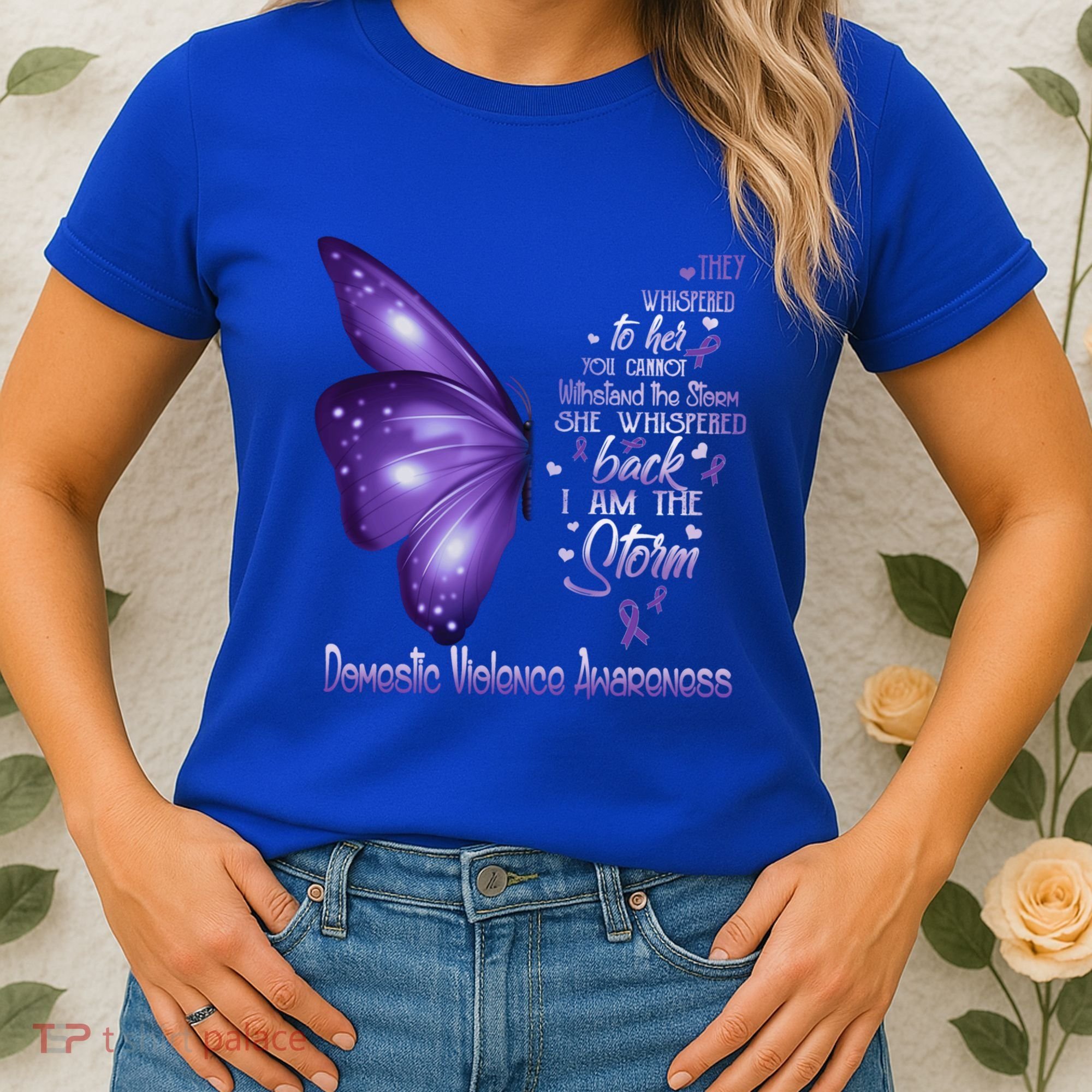 I Am The Storm Domestic Violence Awareness Butterfly Gift Women's T-Shirt