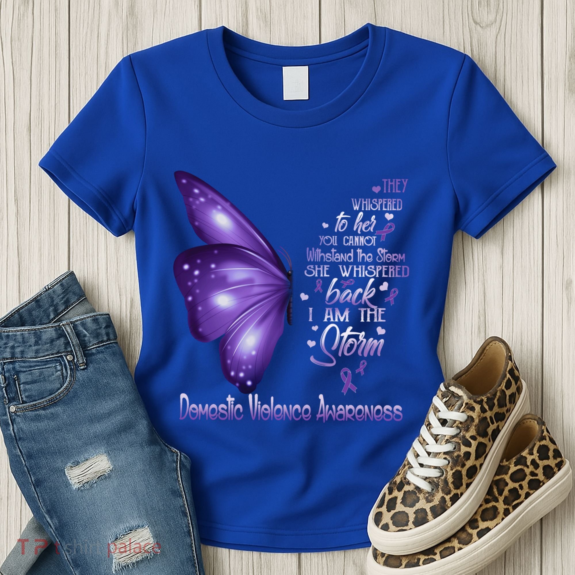 I Am The Storm Domestic Violence Awareness Butterfly Gift Women's T-Shirt