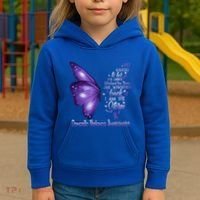 I Am The Storm Domestic Violence Awareness Butterfly Gift Kids Hoodie thumb 3
