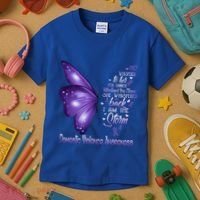 I Am The Storm Domestic Violence Awareness Butterfly Gift Kids T-Shirt thumb 3