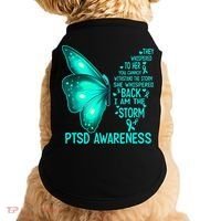 I Am The Storm PTSD Awareness Butterfly Doggie Tank thumb 0