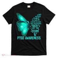I Am The Storm PTSD Awareness Butterfly T-Shirt thumb 0