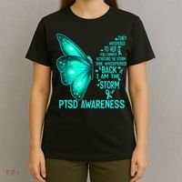 I Am The Storm PTSD Awareness Butterfly T-Shirt thumb 4