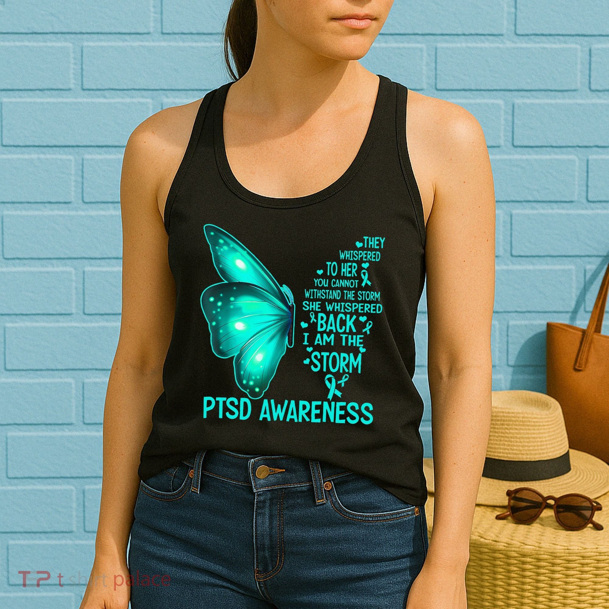 I Am The Storm PTSD Awareness Butterfly Women's Tank Top