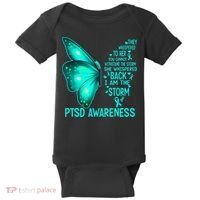 I Am The Storm PTSD Awareness Butterfly Baby Bodysuit thumb 0