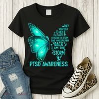 I Am The Storm PTSD Awareness Butterfly Women's T-Shirt thumb 3