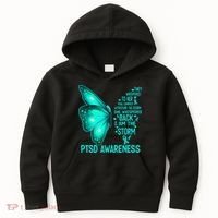 I Am The Storm PTSD Awareness Butterfly Kids Hoodie thumb 0