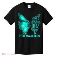 I Am The Storm PTSD Awareness Butterfly Kids T-Shirt thumb 0