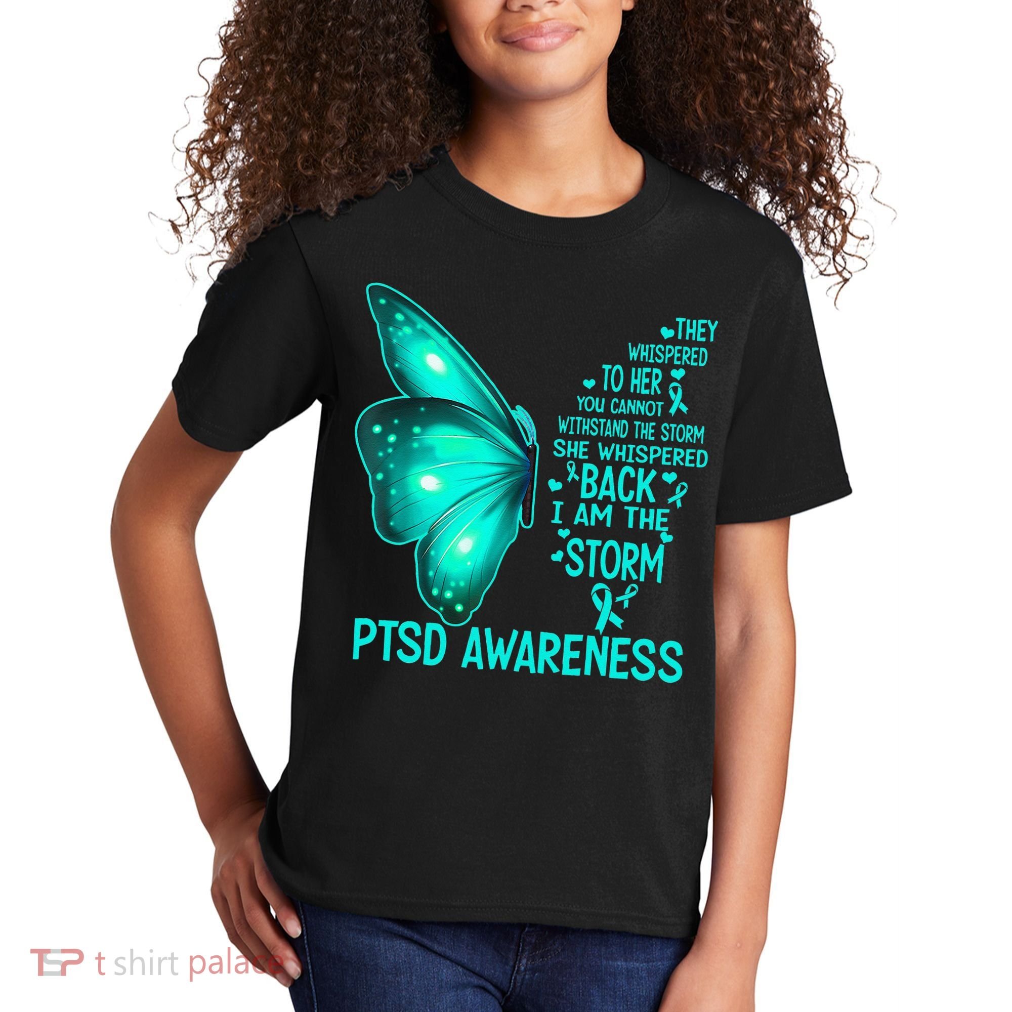 I Am The Storm PTSD Awareness Butterfly Kids T-Shirt
