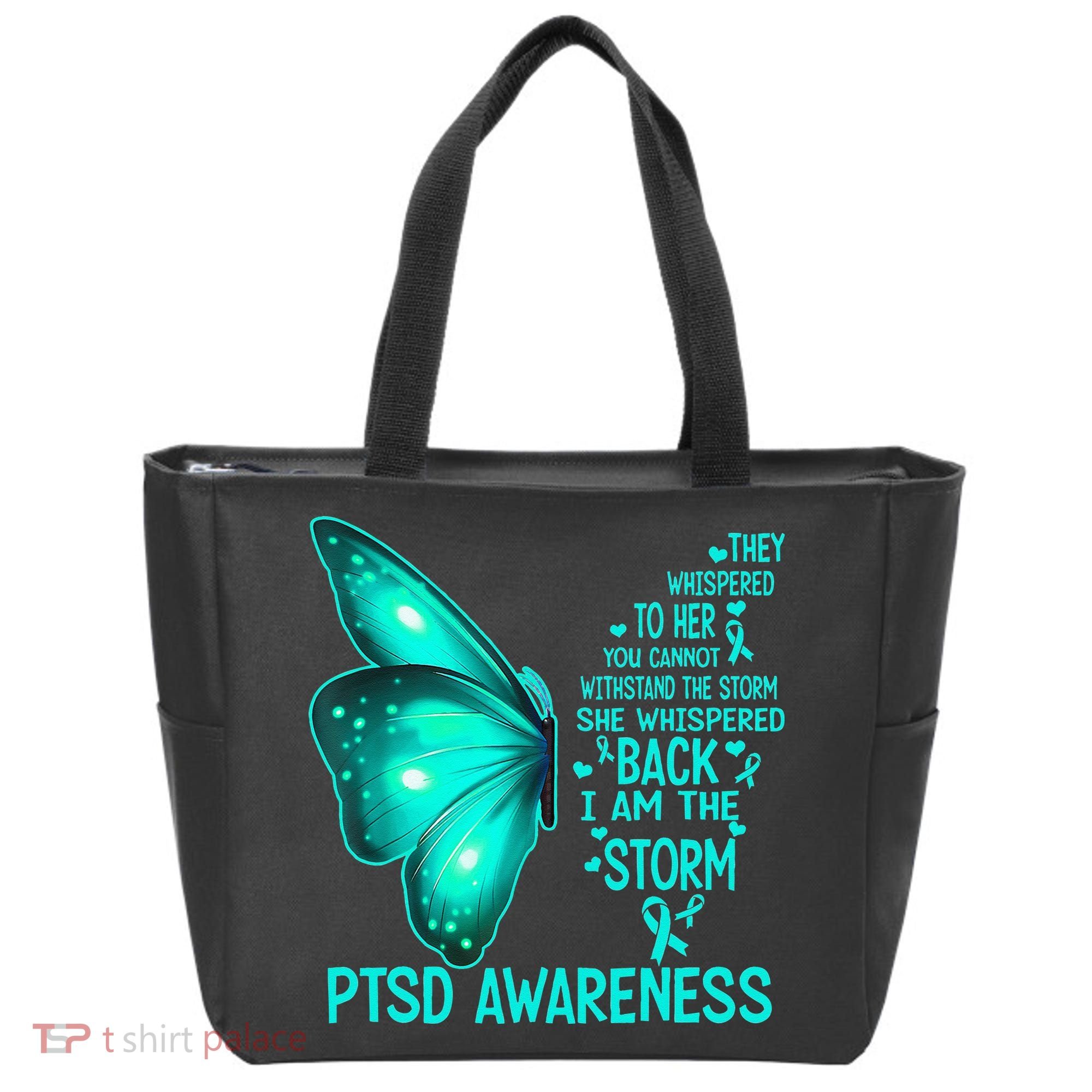 I Am The Storm PTSD Awareness Butterfly Tote Bag