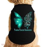 I Am The Storm Ovarian Cancer Awareness Butterfly Gift Doggie Tank thumb 0