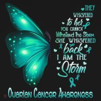 I Am The Storm Ovarian Cancer Awareness Butterfly Gift Doggie Tank thumb 4