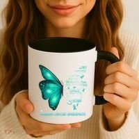 I Am The Storm Ovarian Cancer Awareness Butterfly Gift Coffee Mug thumb 3