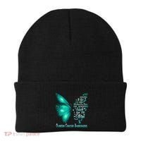 I Am The Storm Ovarian Cancer Awareness Butterfly Gift Beanie thumb 0